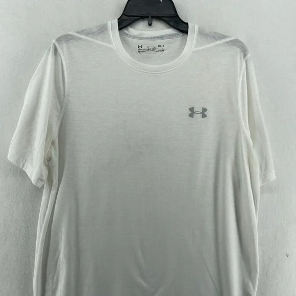 Under Armour T-Shirt Men's Sz M White Loose HeatGear Threadborne Crew Neck - Picture 6 of 11